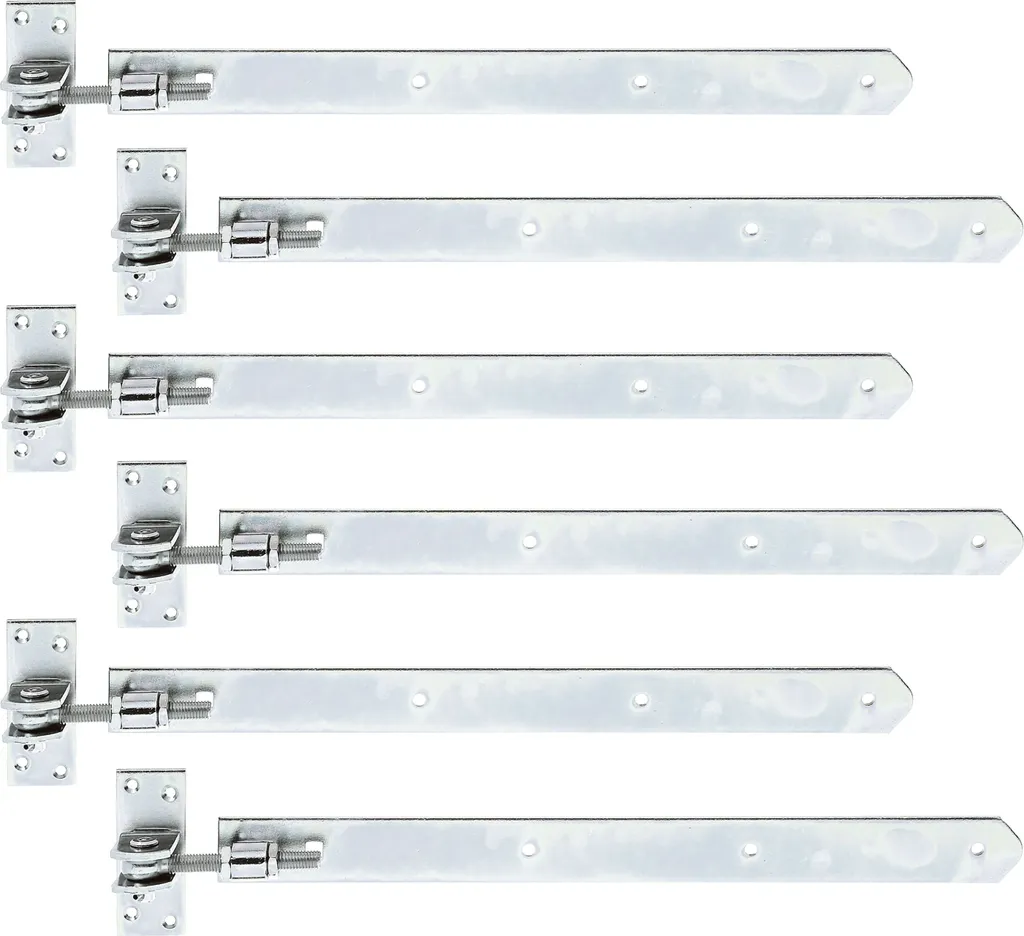 Penture pour portail bois réglable 460 mm galvanisée Alberts 6 pièces