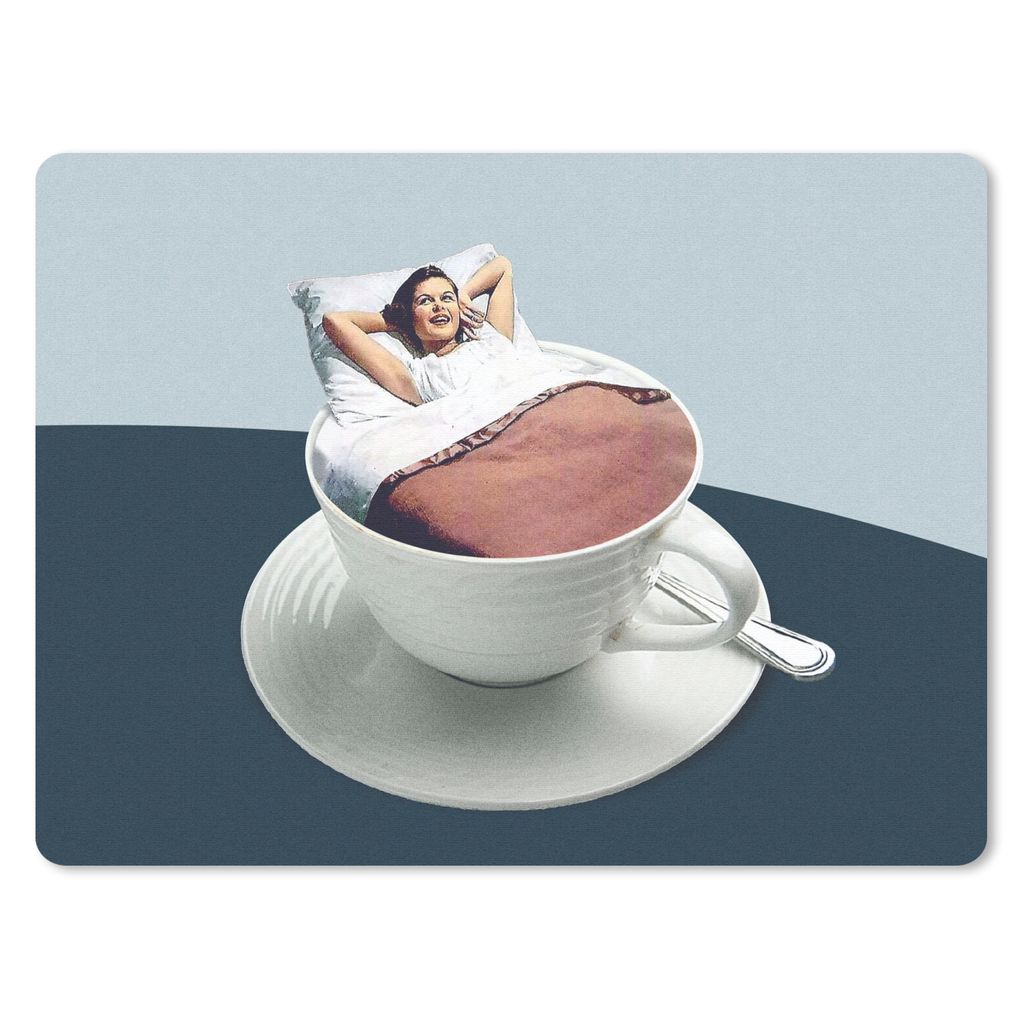 MuchoWow Mauspad Mousepad Frau - Kaffee - Jahrgang 40x30 cm - Mousepads - Maus Mat - Pad - Mausunterlage - Anti Rutsch