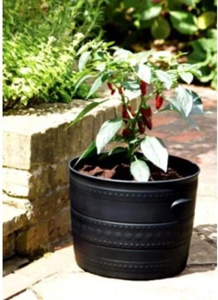 Jardinière Ronde Patio Tub Stewart 50cm Noir Gun Metal Haute Qualité