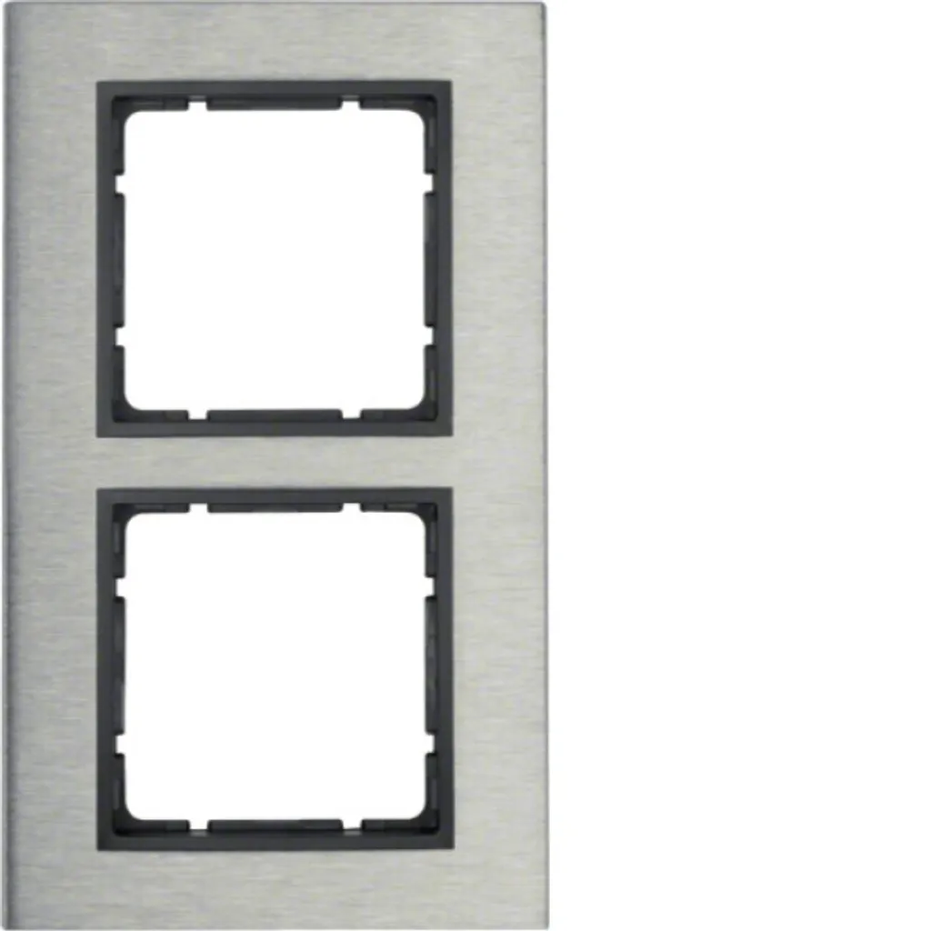 Berker B.7 Cadre 2 Postes Vertical Acier Inoxydable 10123606 Anthracite