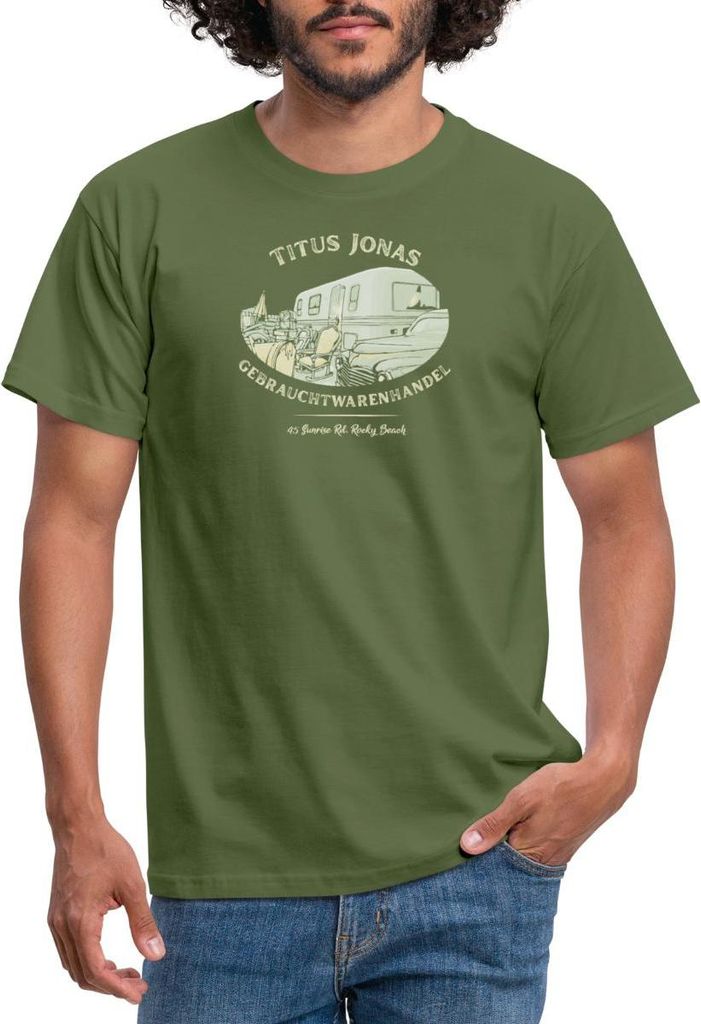 Spreadshirt Die Drei Fragezeichen Titus Jonas warenhandel Männer T-Shirt, 4XL, Militärgrün