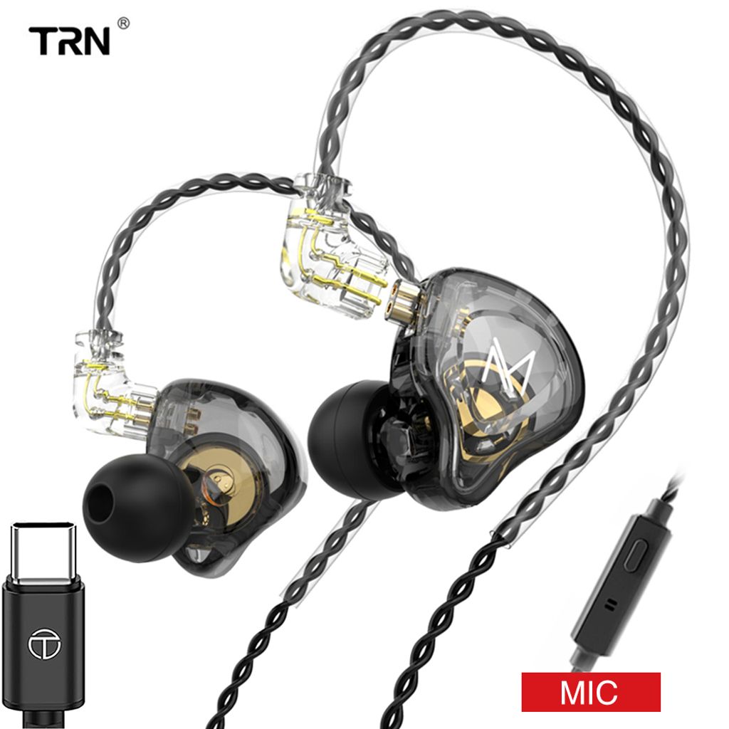 TRN MT1 In-Ear-Monitor-Kopfhoerer, hochklarer Klang, Ohrhoerer mit 10 mm Dual Magnetic Composite Dynamic Driver, Geraeuschunterdrueckung, kabelgebu...