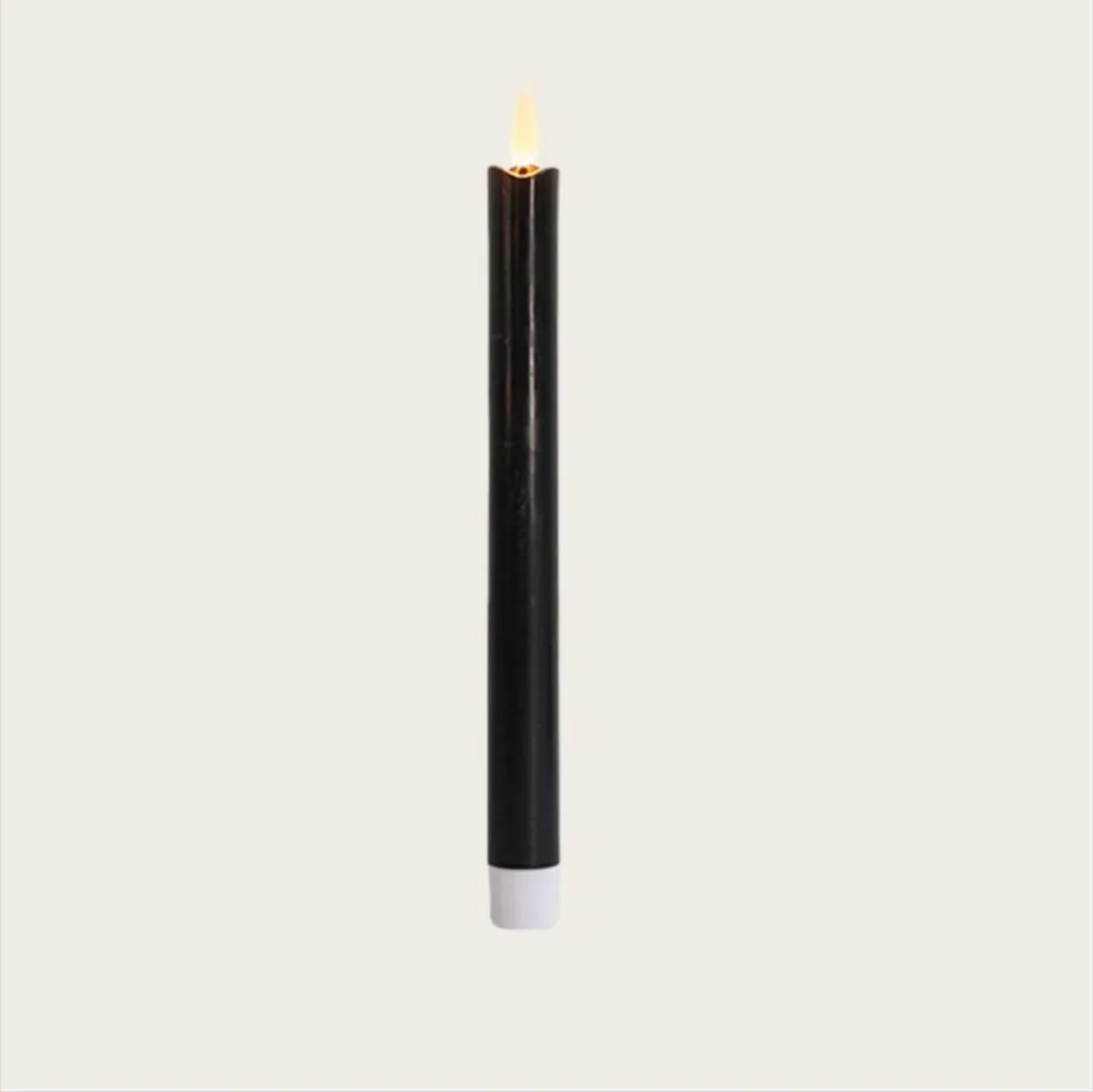 6 Candele LED Nere 24,5cm - Decorazioni Halloween e Matrimoni Magic Black