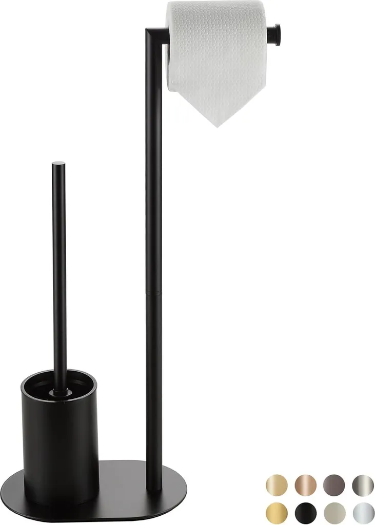 Garniture WC stable noire inox pour organiser vos petits coins avec soin