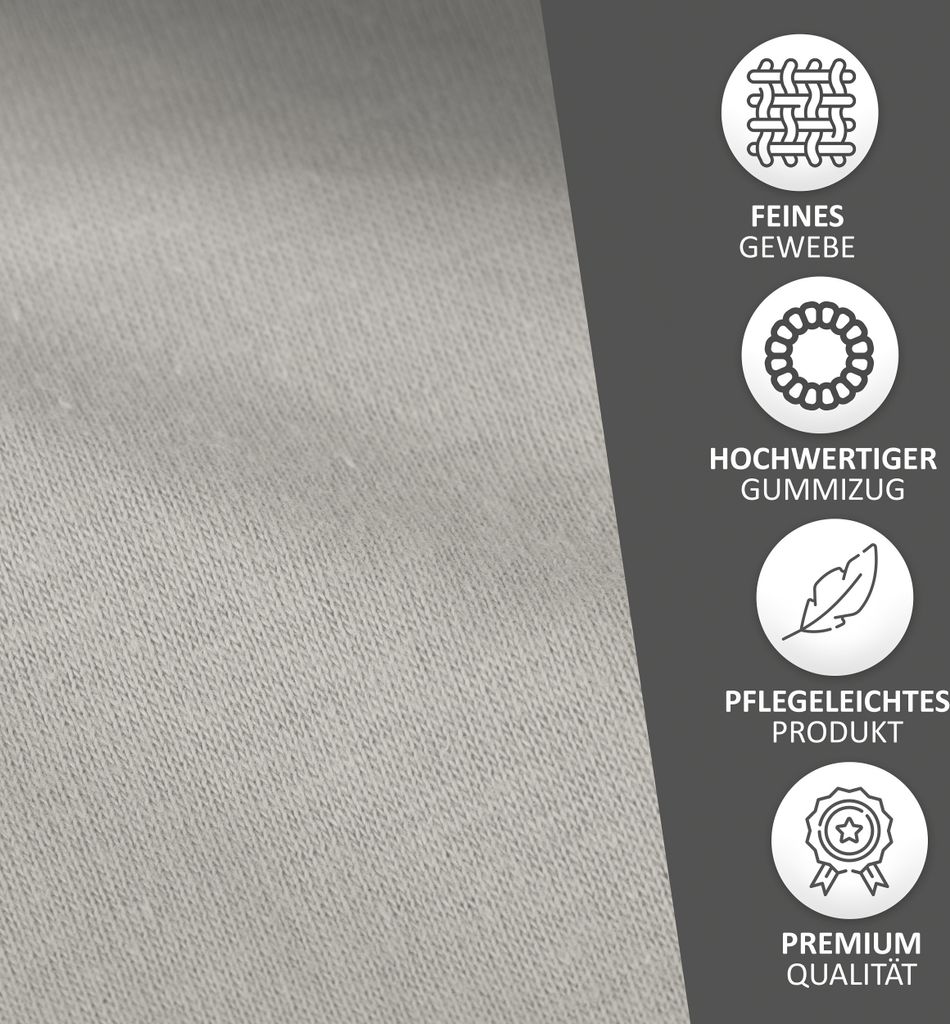 Spannbettlaken Jersey 120-130x200 Grau 100% Baumwolle Produktbild 4
