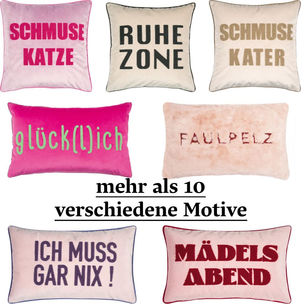 pad home Kissenhülle Kissenbezug verschiedene Motive, pad Kissen Namen:Letters GRL PWR red-hot pink