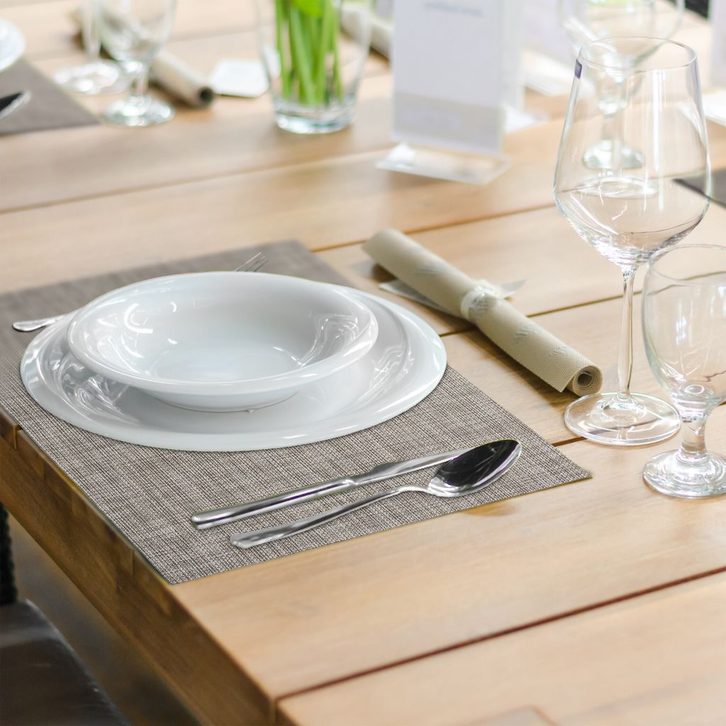 Relaxdays Tischset 6-teilig, für Esstisch, Kunststoff, 45 x Produktbild 