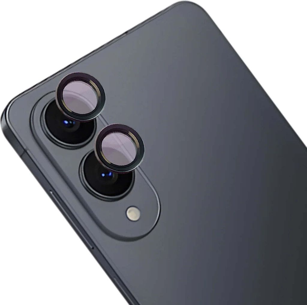 Glas für die Kamera mit Applikator für Galaxy S25 Edge, Bizon Glass Snap Lens, 1 Set, Schwarz Rahmen