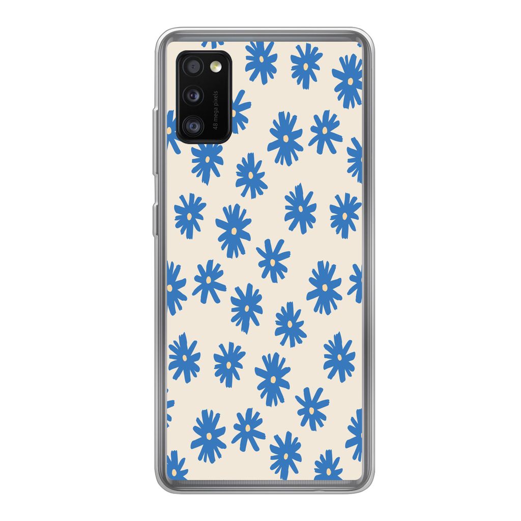 MuchoWow Handyhülle Schutzhülle Hülle für Samsung Galaxy A41 Blume - Muster - Minimalismus Silikon Softcase Handy Hülle - Mobiltelefon