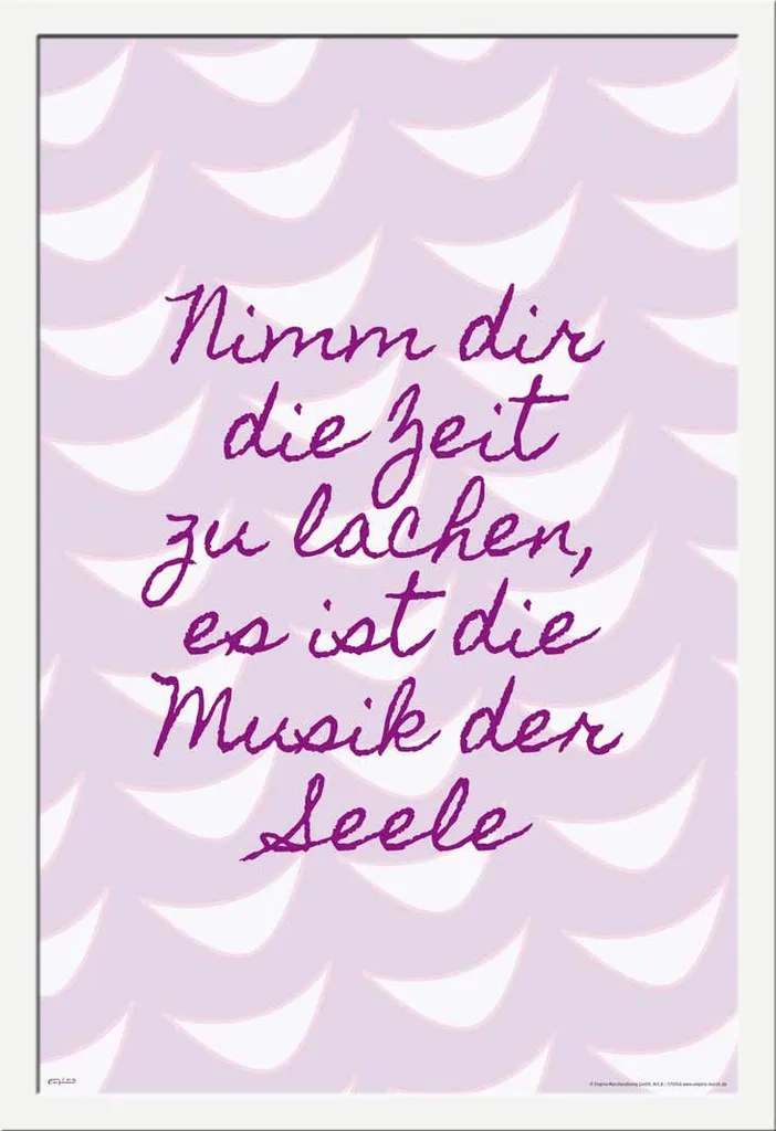 Affiche Motivation Prends le temps de rire Shinsuke Cadre MDF Blanc Maxi