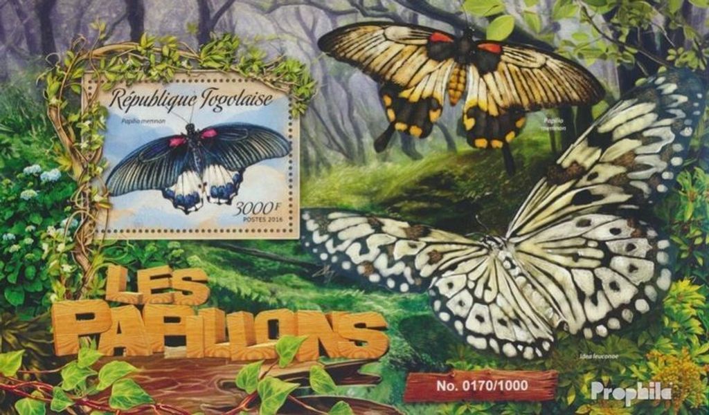 Briefmarken Togo 2016 Mi Block 1285 (kompl. Ausgabe) postfrisch Schmetterlinge