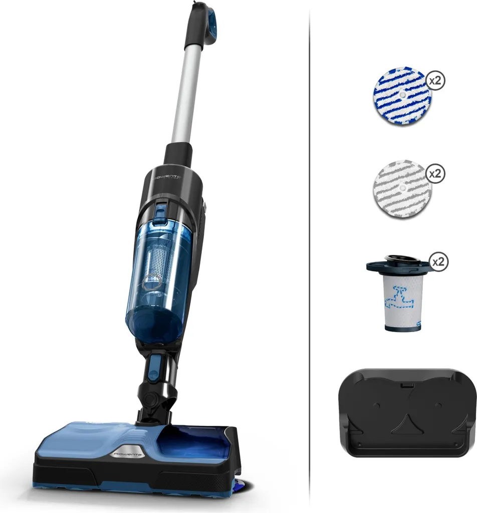 Rowenta X-Combo GZ3038WO : Aspirateur Laveur 2-en-1 sans Fil Puissant