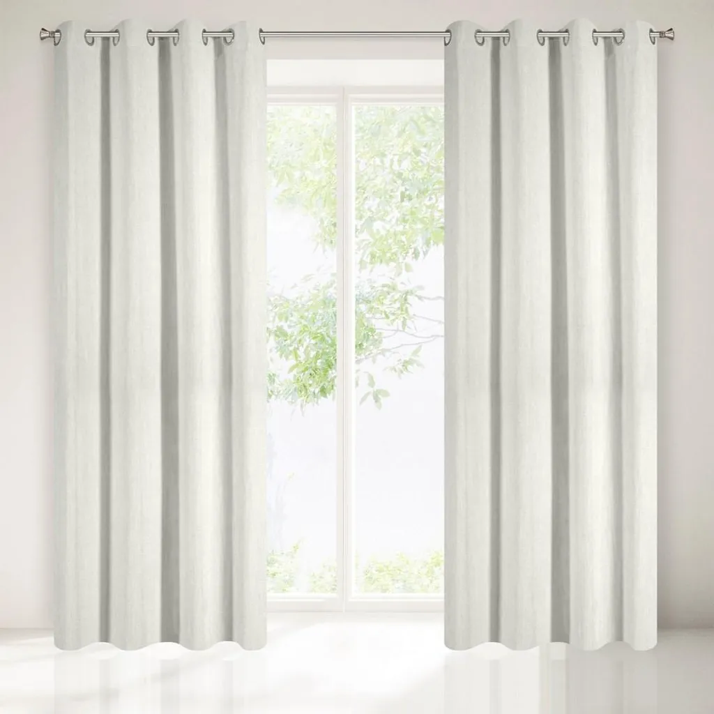 Rideau de décoration Imany naturel 140x250 cm avec passants invisibles
