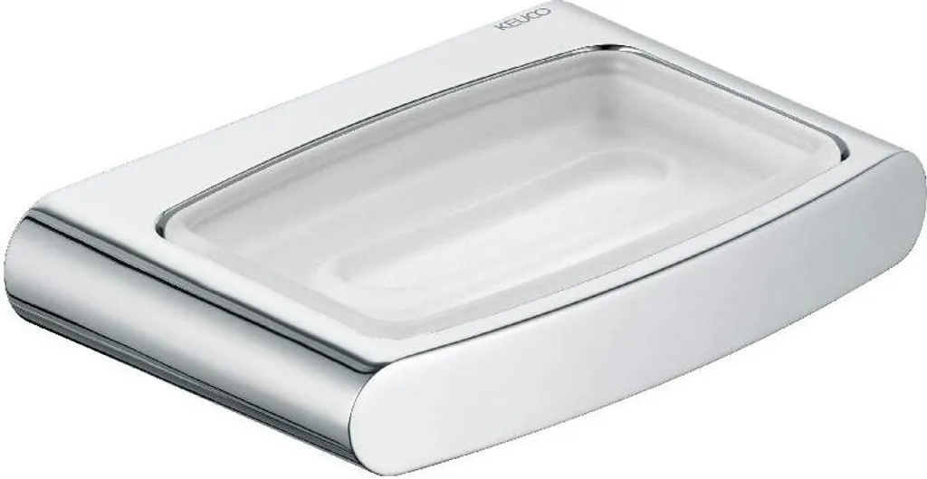 Porte-savon mural Keuco Elegance en cristal dépoli et support chromé