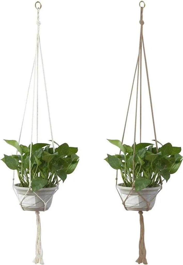 Support plante suspendu macramé 104 cm : gagnez de la place au sol