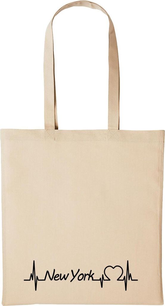 Huuraa Baumwollbeutel New York Geschenk Einkaufstasche Natural 10 Liter Baumwolle New York Accessoire