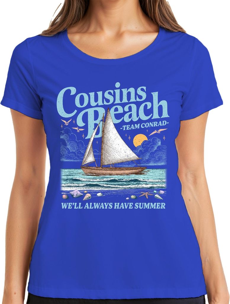 Cousins Beach We'll Always Have Summer I Got Pretty Damen T-Shirt, Blau, XXL