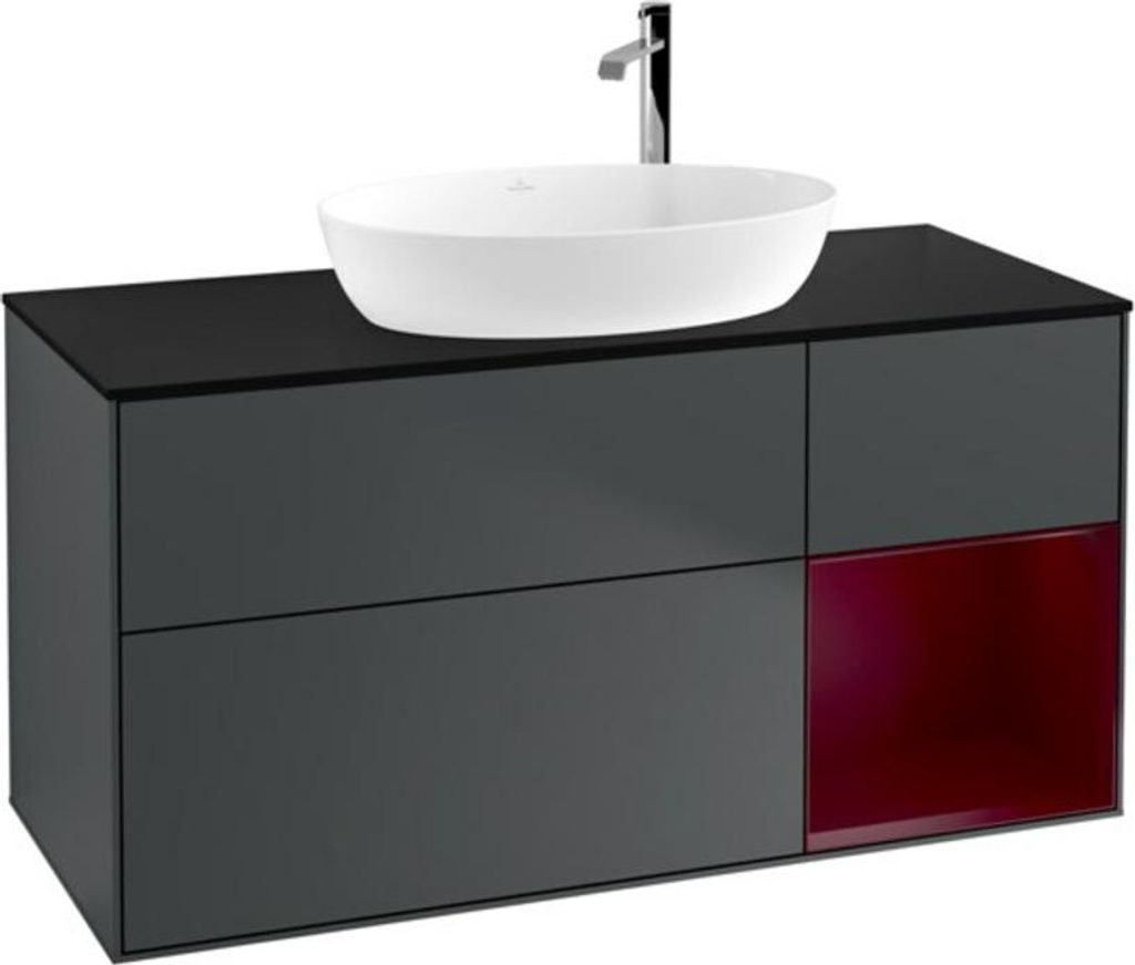 V&B Waschtischunterschrank Wandbeleuchtung Finion 120cm, Pl b m, Rg Peo m La, md bl. m Lac