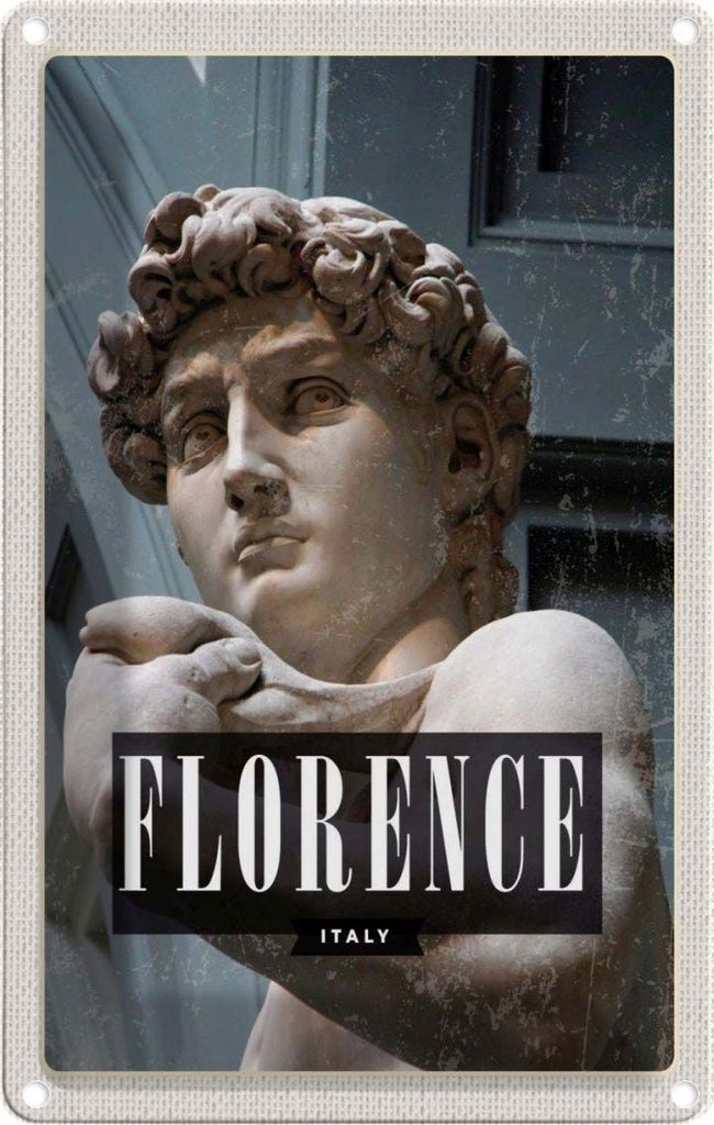 vianmo Blechschild 30x20 cm Florence Italy David Michelangelo Abenteuer Reisen Urlaub