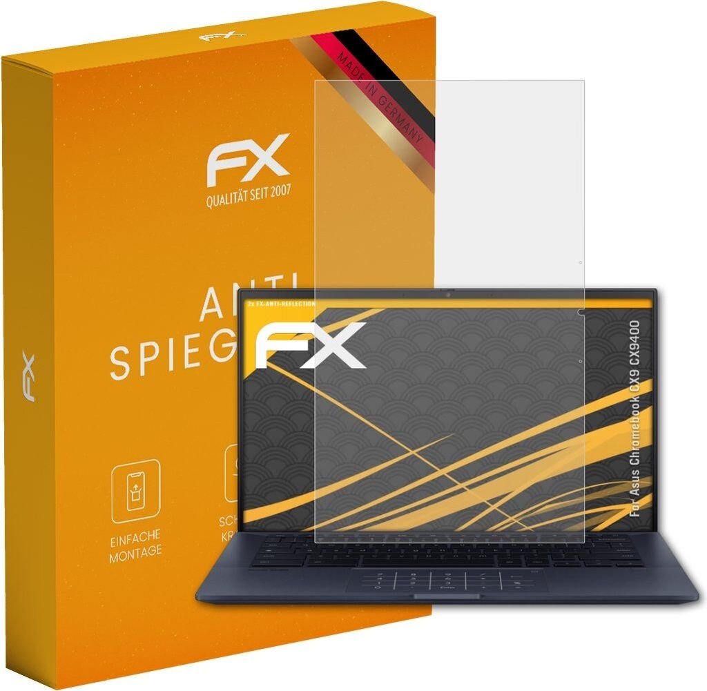 atFoliX FX-Antireflex 2x Schutzfolie kompatibel mit Asus Chromebook CX9 (CX9400) Displayfolie