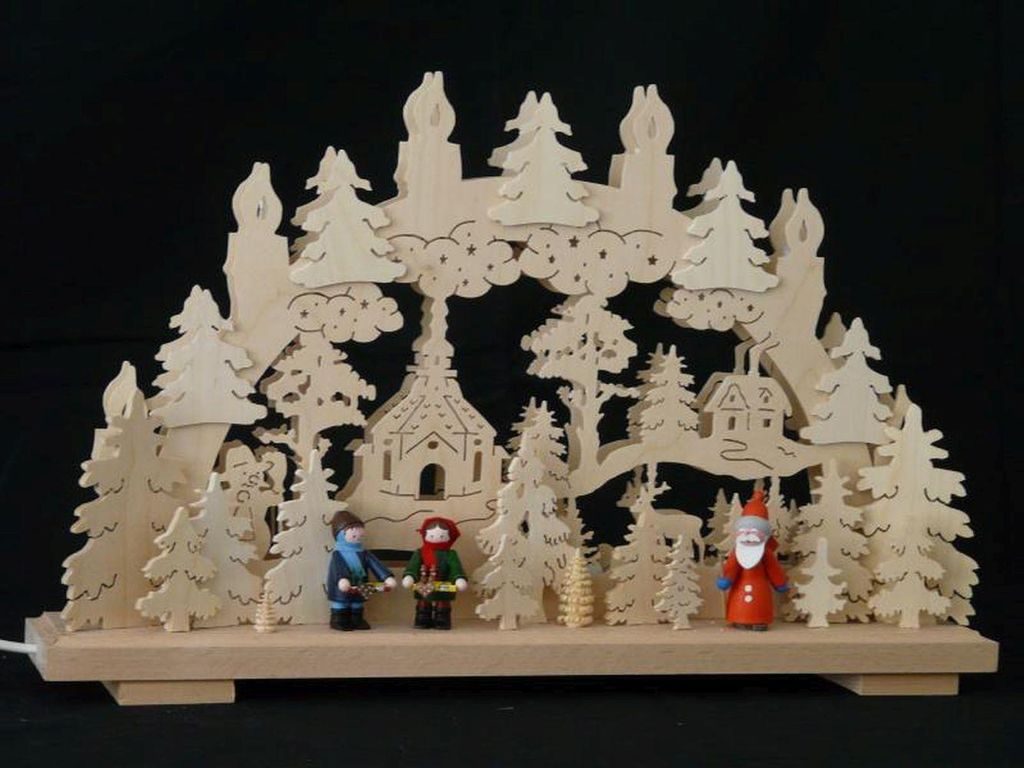 Schwibbogen mit Striezelkinder Weihnachtsmann und Beleuchtung BxHxT 50x31x10cm NEU
