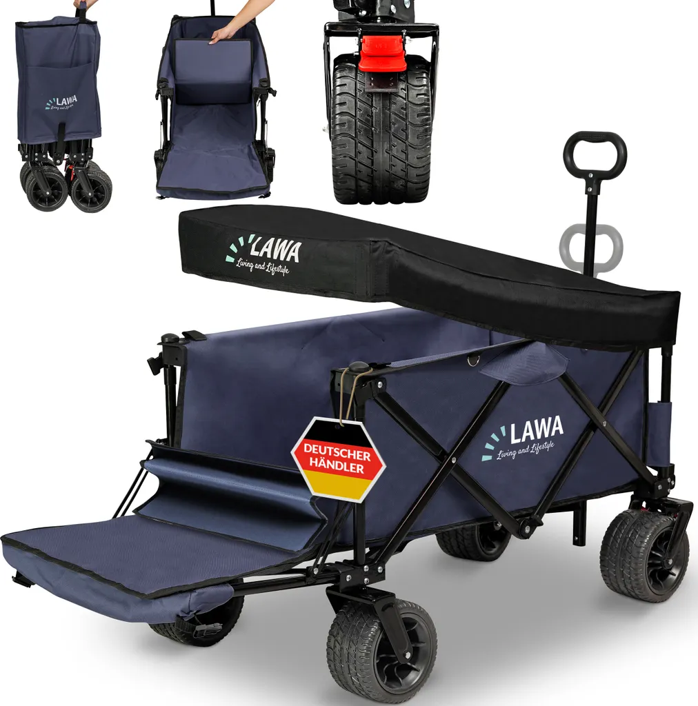 Trolley Pieghevole Multiuso Portata 100kg - Tetto Rimovibile Incluso