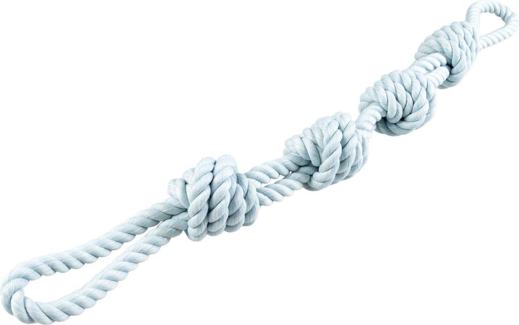 Duvo+ Hundespielzeug Flossy Doppelseil mit 4 Knoten blau