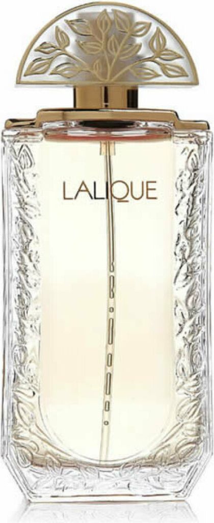 A clear, professional studio shot of a Lalique perfume bottle.