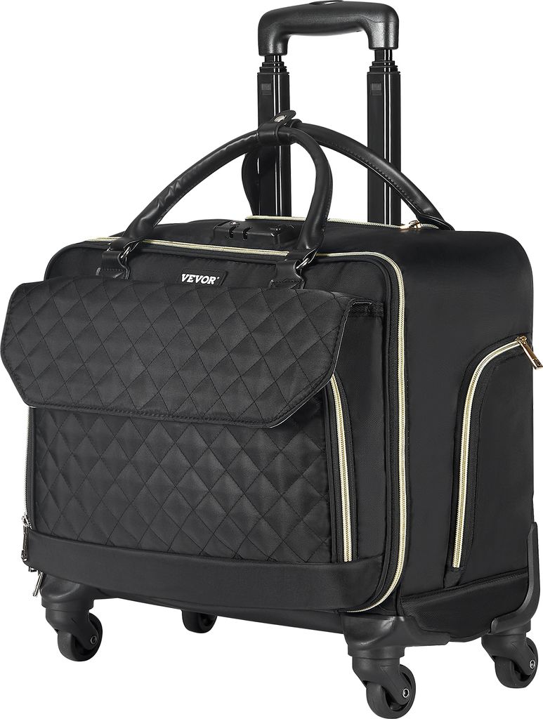 VEVOR Laptop Trolley, passend für Laptops bis zu 17,3 Zoll (44 cm), Aktenkoffer, Notebooktasche mit 4 Spinner-Rädern & TSA-Schloss, Laptoptasche ...