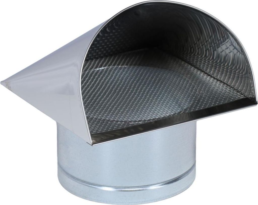 Außenluft-Anschlussstutzen mit Insektenschutzgitter und Edelstahlabdeckung Ø 150 mm