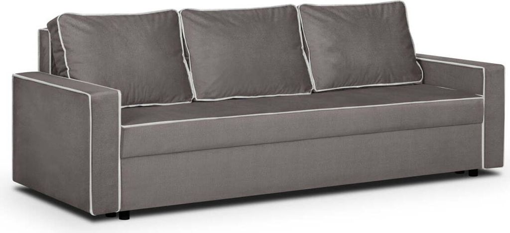 3-Sitzer-Sofa mit MIDI-Schlaffunktion - Braun/Weiß