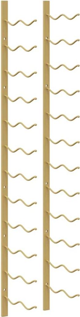 vidaXL Wand-Weinregal für 24 Flaschen Golden Eisen
