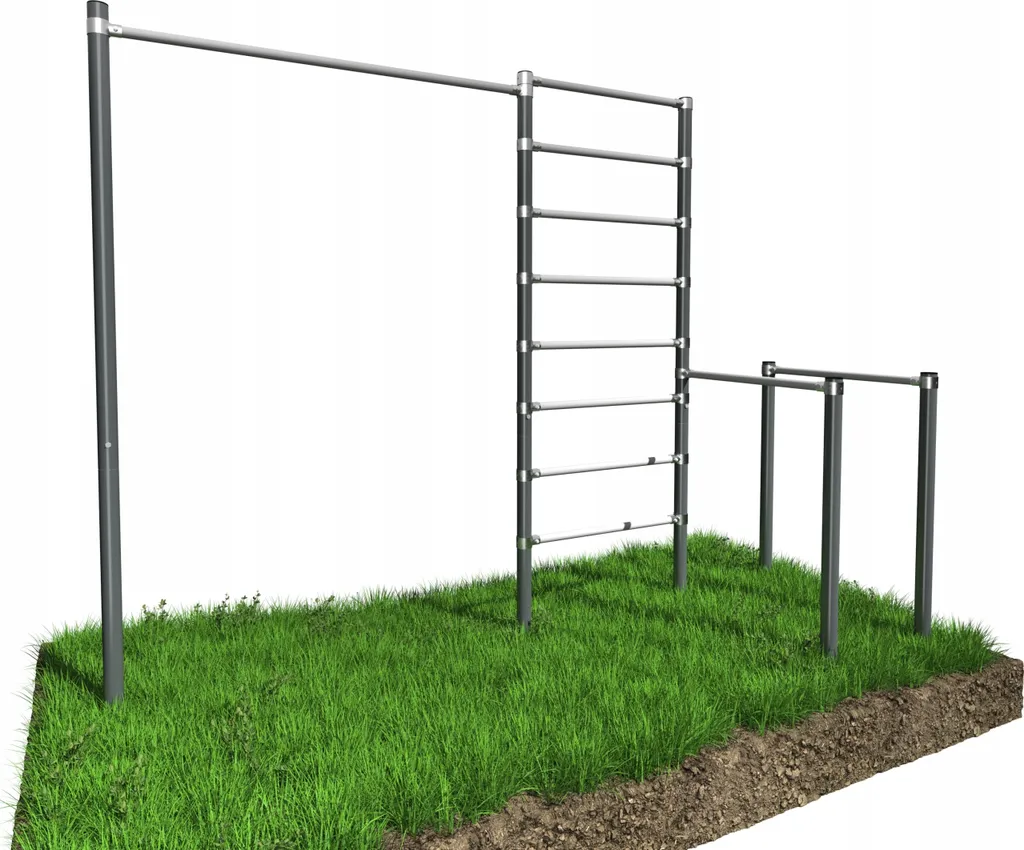 Station de musculation Street Workout avec barre de traction et dips