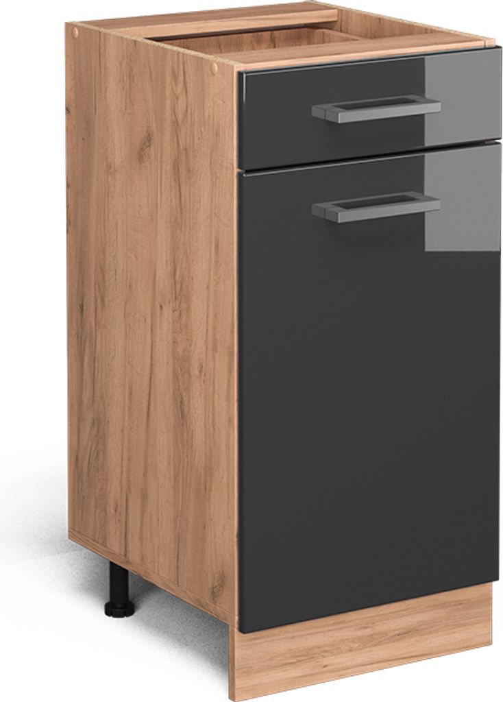 Küchenunterschrank Vicco R-Line Anthrazit Hochglanz 40 cm Produktbild 