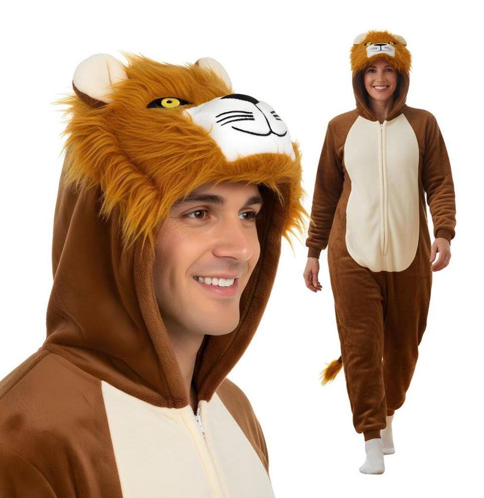 Onesie Kigurumi Pyžamo Lev Převlek Kostým S: 145 - 155cm Obrázek produktu 