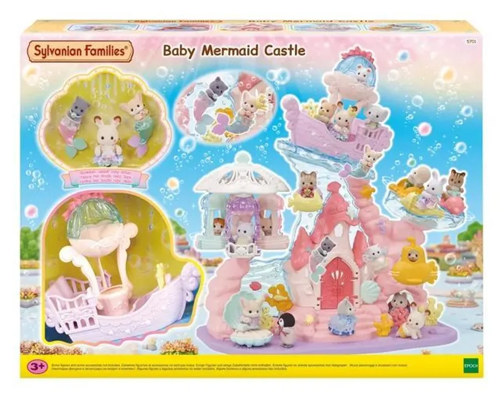 Château de Bébé Sirène Sylvanian : Coffret Cadeau Enfant dès 3 Ans