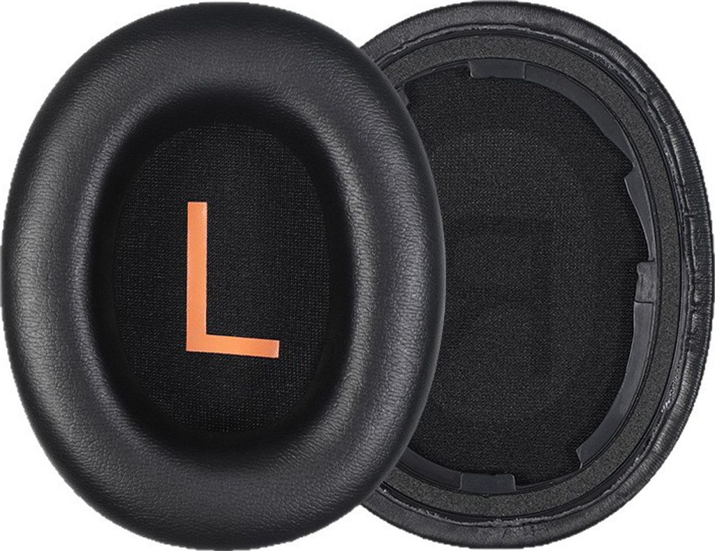 INF Schwarze Kunstleder-Ohrpolster für QCY H3 Serie - 2er-Set