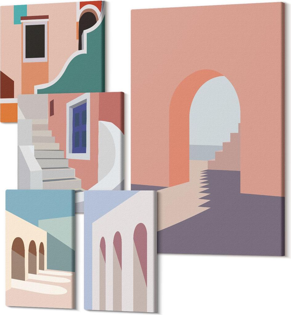 Leinwandbilder Mehrteilig 5-teilig – Modernes Design – Hochwertiger Polycanvas Kunstdruck – Wanddekoration & Wandkunst – Bilder für Zuhaus...
