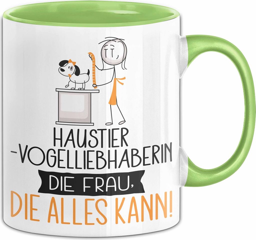 Haustier-Modedesignerin Geschenk Tasse Becher Die Frau Die Allen Kann Geschenkidee für eine Haustier-Modedesignerin Lustig (Grün)