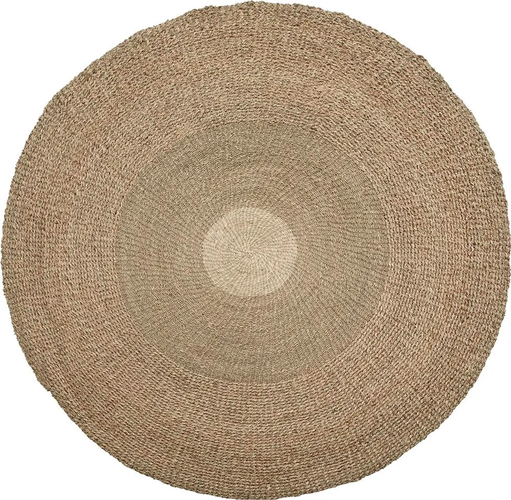 Tapis de salon en fibres naturelles marron 200x200 cm en herbe de mer