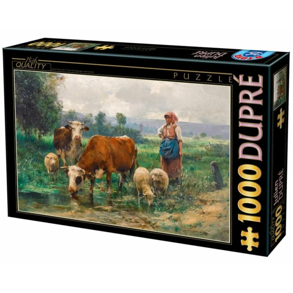 Puzzle 1000 pièces D-TOYS Bergère pièces solides emboîtement sans erreur