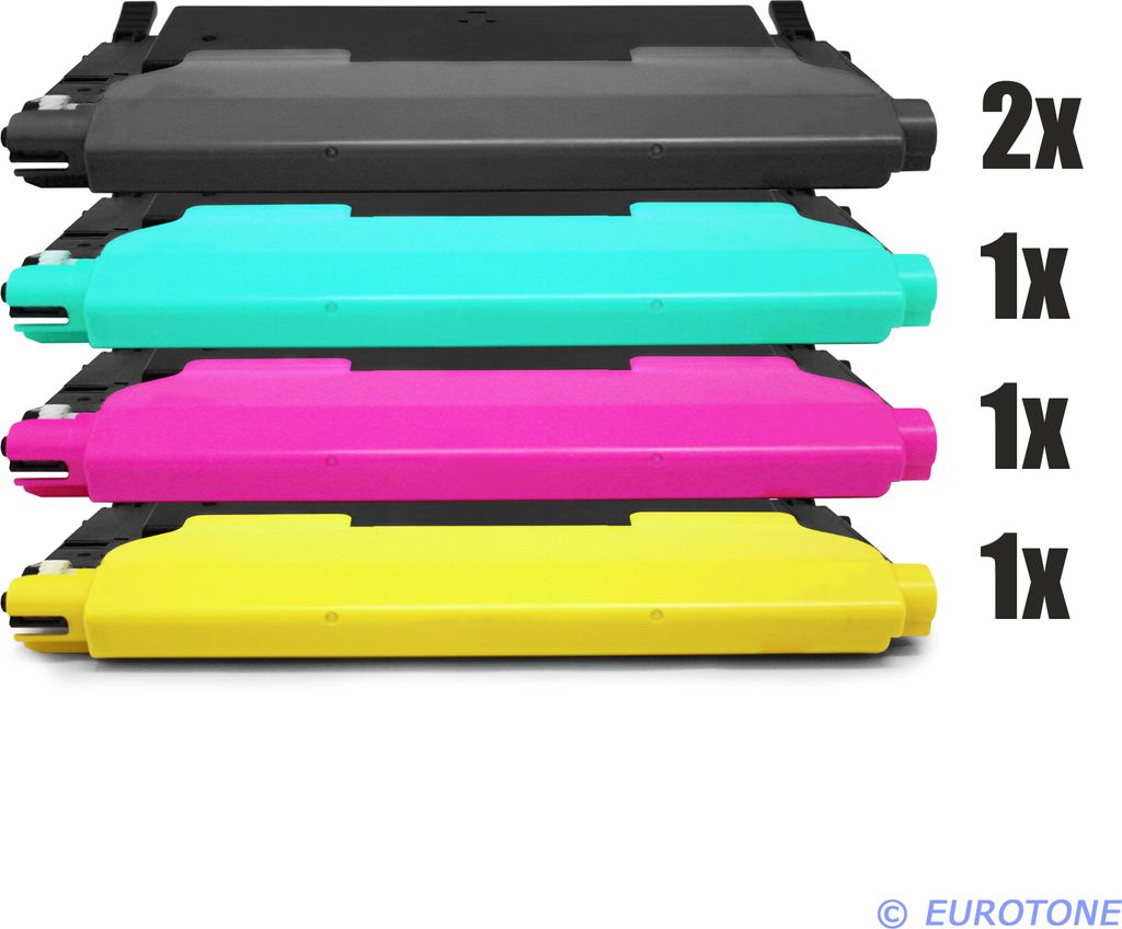 5x Eurotone Toner Alternative für Samsung CLT-P406C / CLT-K406S Black Schwarz / CLT-C406S Blau Cyan / CLT-M406S Rot Magenta / CLT-Y406S Gelb Yellow