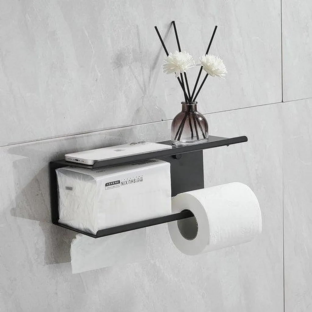 Meuble de salle de bains double noir avec étagère, 120cm résistant