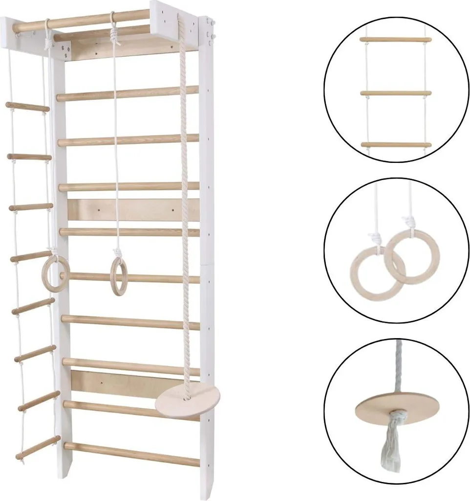 Espalier Skandi blanc-bois : Aménager un coin sport chambre enfant