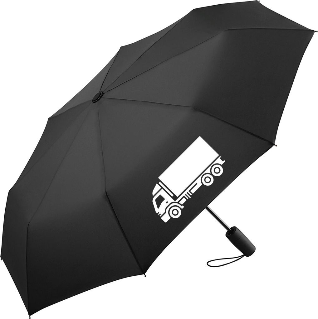 Huuraa Regenschirm LKW Lastkraftwagen 98cm Schwarz Sturmfest Taschenschirm Geschenkidee