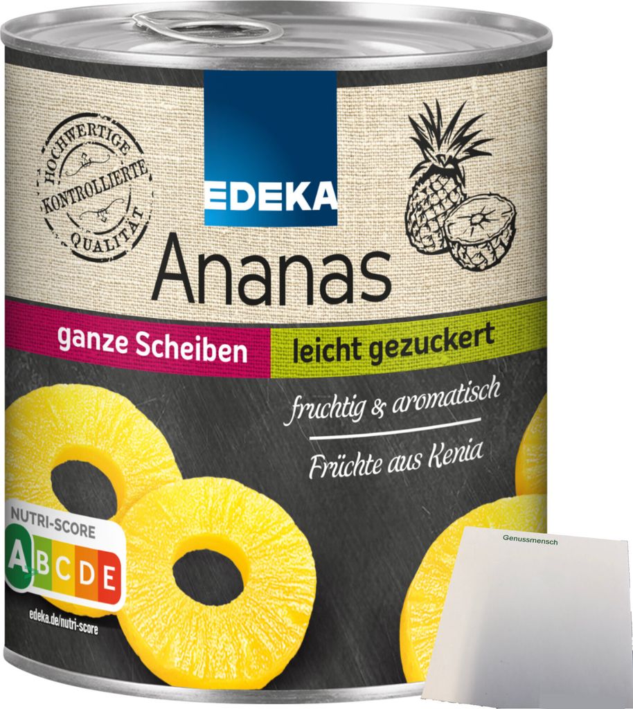 Edeka Ananas ganze Scheiben leicht gezuckert fruchtig Produktbild 