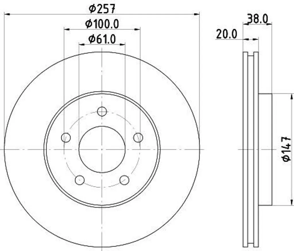 Disque de frein HELLA 8DD 355 113-351 pour Chrysler Neon I et II