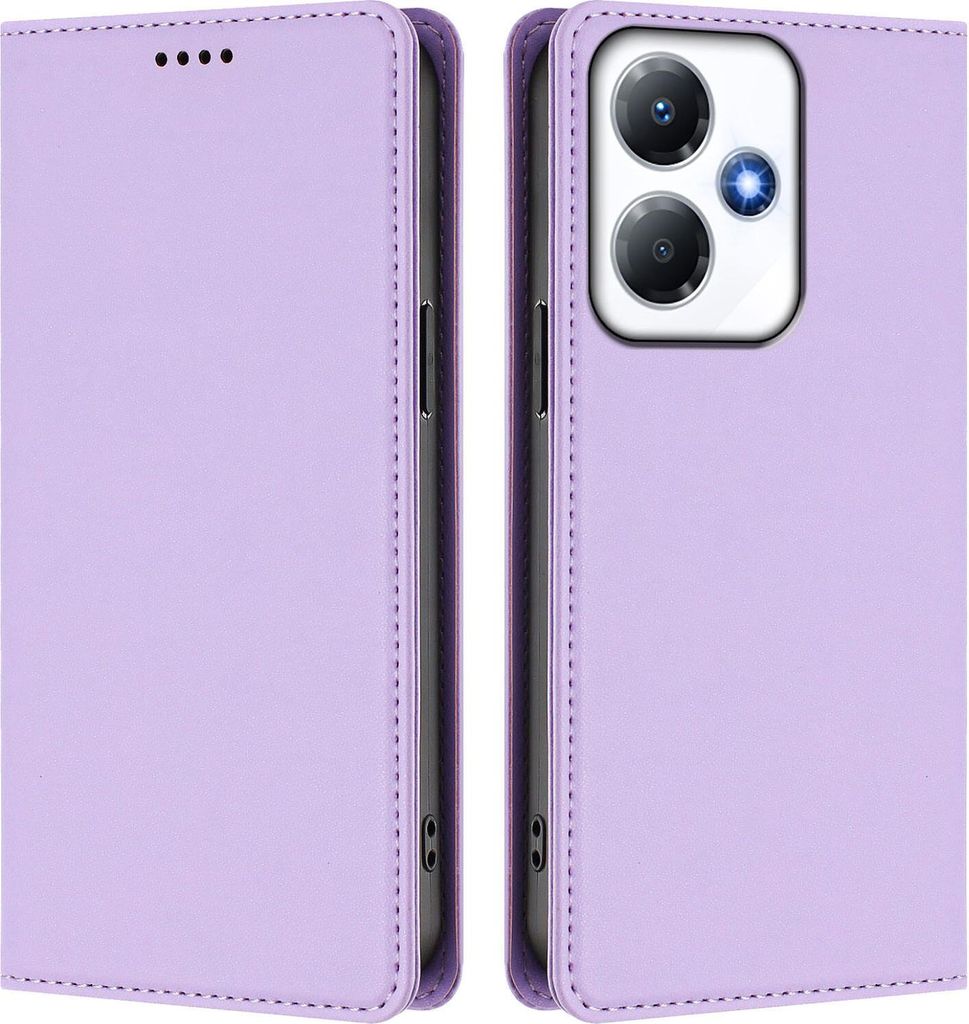 Handyhülle für Infinix Hot 30 Play/Hot 30 Play NFC, Kunstleder Klapphülle Stoßfeste Magnetische Hülle mit Ständer Violett