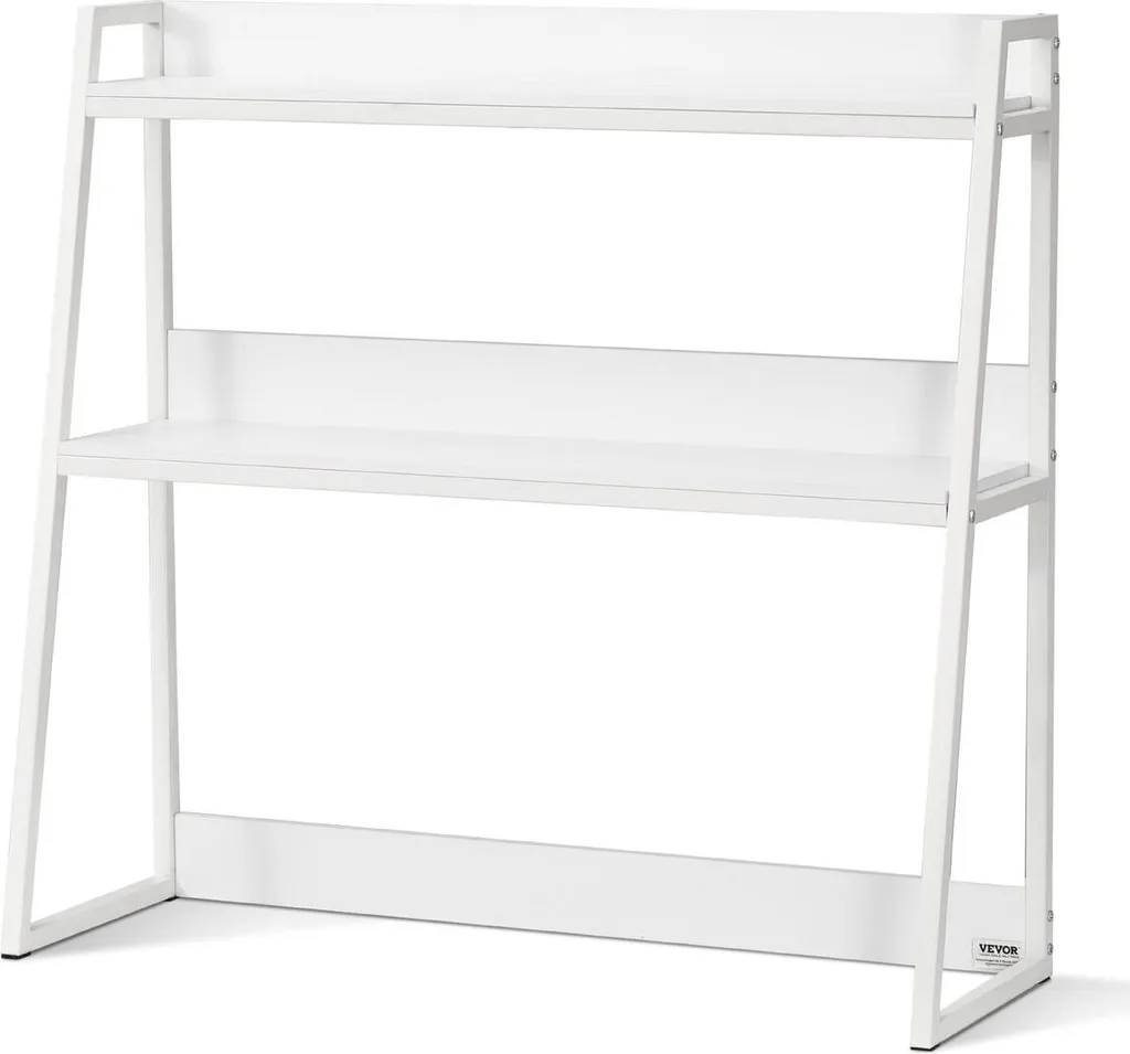 Organisateur de bureau Blanc Double Couche - Petit Meuble de Rangement