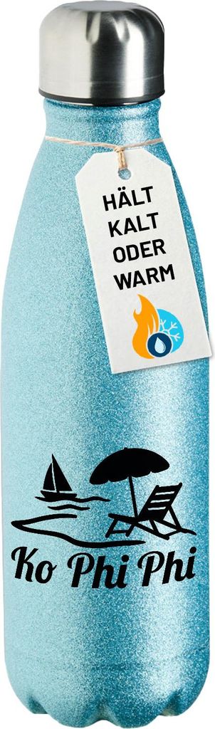 Huuraa Trinkflasche Ko Phi Phi Inselmotiv Thailand 500ml Blue Edelstahl Wasserflasche Trinkflasche Geschenkidee